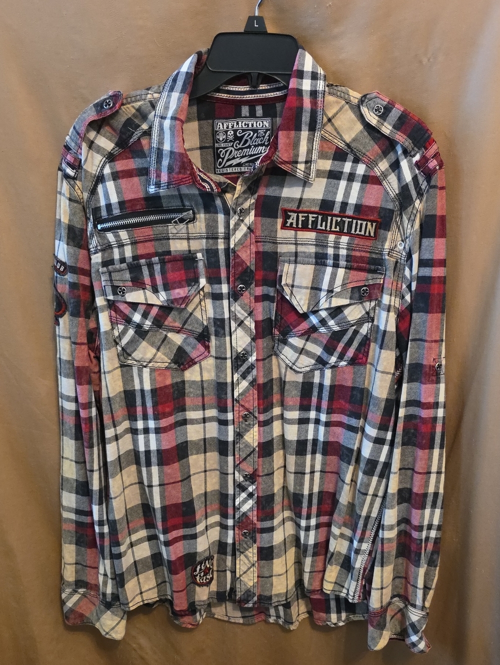 Mens' Affliction Black Premium Button Down Shirt XL New
